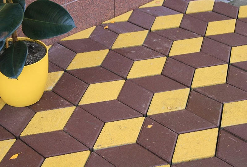 Тротуарная плитка: способ укладки «ромб»