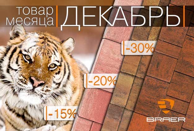 Товар декабря – тротуарная плитка Braer Товар декабря – тротуарная плитка Braer