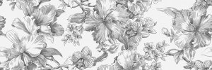 Керамическая плитка Kerama Marazzi Монфорте бело-серый матовая 1200х400х10мм декор цветы 14018R/3F – купить в Москве