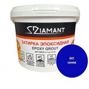 Затирка для швов Diamant Epoxy Grout, цвет: 041 сенеж (синий) (ведро 2,5кг) – купить в Москве