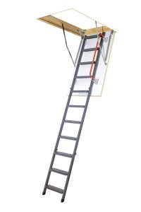 Лестница чердачная складная металлическая с поручнем Fakro LMK 700х1400х3050 мм – купить в Москве