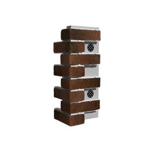 Фасадная термопанель угловая White Hills Сити Брик 230/350х645х72 мм Y379-45/60-1 коричневый – купить в Москве