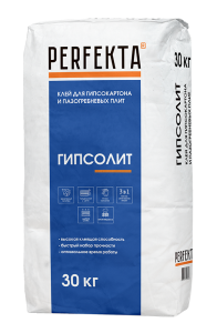 Клей монтажный гипсовый Perfekta Гипсолит, цвет: серый (мешок 30кг) – купить в Москве