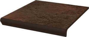 Клинкерная плитка Paradyz Semir цвет: Brown, поверхность: структурная размер: 300х330х11мм, ступень простая с капиносом 246040 – купить в Москве