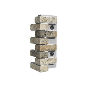 Фасадная термопанель White Hills Лондон брик, цвет: молочный, размер: 370/350х650х60мм, угловой элемент, арт.Y304-15/60-1 – купить в Москве