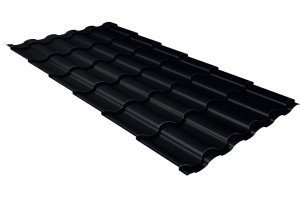 Металлочерепица гонт Grand Line Kredo RAL 9005 глубокий черный  purlite matt 500-8000х1190 мм – купить в Москве