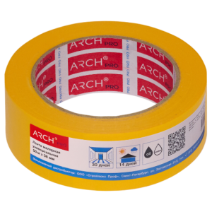 Лента малярная ARCH PRO желтая четкий край 50 м × 38 мм 671038 – купить в Москве