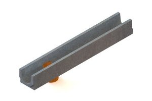 Лоток водоотводный бетонный BetoMax Basic ЛВ-10.14.13-БВ с вертиальным выпуском, размер: 1000х140х125мм, Standartpark, арт.400009 – купить в Москве