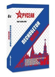 Пескобетон Русеан М-300, цвет: серый (мешок 40кг) – купить в Москве