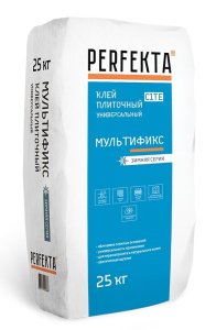 Клей для керамогранита, натурального камня Perfekta Мультификс (Универсал) Зимняя серия, цвет: серый (мешок 25кг) – купить в Москве