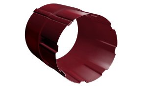 Водосточная система GRAND LINE 125/90мм, соединитель трубы, стальной, цвет: RAL3005-красное вино – купить в Москве