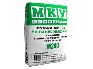 Сухая смесь МКУ М-200 Кладочная (П1), цвет: серый (мешок 40кг) – купить в Москве