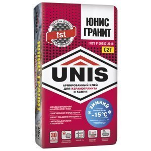 Клей плиточный Unis ГРАНИТ Зимний мешок 25 кг – купить в Москве