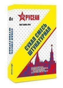 Сухая смесь М-150 Русеан штукатурная, модифицированная, цвет: серый (мешок 40кг) – купить в Москве