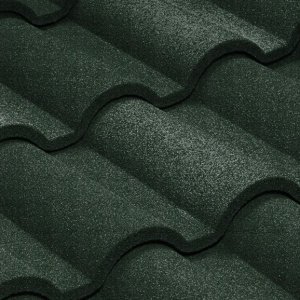 Композитная черепица гонт Metrotile Romana темно-зеленый с посыпкой 1165х415 мм – купить в Москве