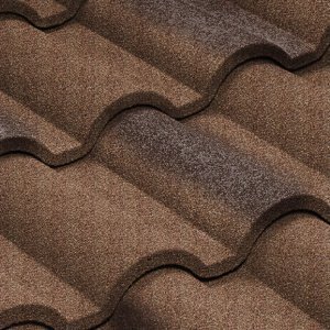 Композитная черепица гонт Metrotile Romana цедар-браун с посыпкой 1165х415 мм – купить в Москве