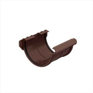 Водосточная система GALECO PVC 152/100(80)мм, соединитель желоба стабилизирующий с усил.системой фиксации, ПВХ, цвет: шоколадный – купить в Москве