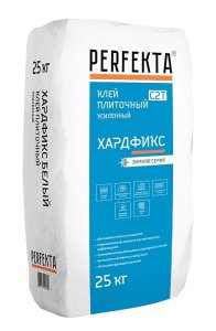 Клей для керамогранита, натурального камня и клинкерной плитки Perfekta Хардфикс Зимняя серия, цвет: серый (мешок 25кг) – купить в Москве