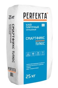 Клей для керамогранита, натурального камня и клинкерной плитки Perfekta Смартфикс Плюс, цвет: серый (мешок 25кг) – купить в Москве