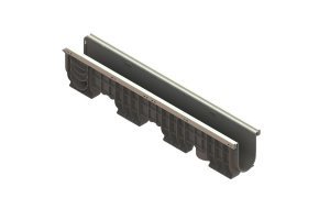 Лоток водоотводный пластиковый PolyMax Basic ЛВ–10.16.20-ПП усиленный, размер: 1000х160х202мм, Standartpark, арт.8047-М – купить в Москве
