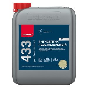 Антисептик невымываемый усиленный Neomid 433 Super Eco концентрат 1:9, цвет: зеленый (фасовка 5кг) – купить в Москве