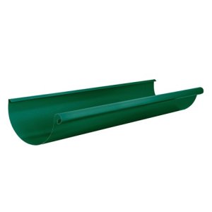 Водосточная система Aquasystem 150/100мм, желоб водосточный, стальной, d150мм, длина: 3м, цвет: RAL6005-зеленый – купить в Москве