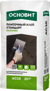 Клей плиточный стандарт Основит БАЗПЛИКС AC10  (мешок: 25кг) – купить в Москве