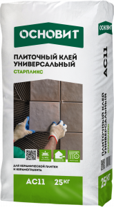 Клей для плитки Основит СТАРПЛИКС АС11, цвет: серый (мешок 25кг) – купить в Москве