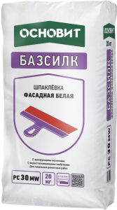 Шпатлевка фасадная Основит БАЗСИЛК PC30 MW, цвет: белый (мешок 20кг) – купить в Москве