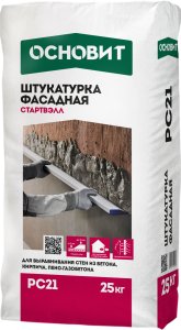 Штукатурка фасадная Основит СТАРТВЭЛЛ PC21, цвет: серый (мешок 25кг) – купить в Москве