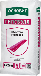 Штукатурка Основит ГИПСВЭЛЛ PG26 M, цвет: серый (мешок 30кг) – купить в Москве