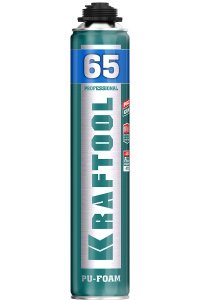 Пена KRAFTOOL KRAFTFLEX PROFI 65 профессиональная полиуретановая, для монтажного пистолета, всесезонная, SVS, 850 мл арт.41184_z01 – купить в Москве