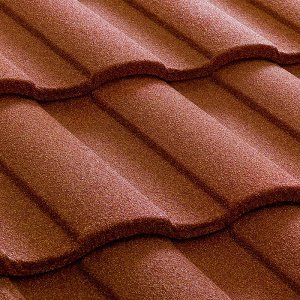 Композитная черепица кровельный лист Metrotile MetroRoman скарлет  с посыпкой 1280х410 мм – купить в Москве