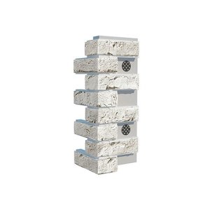 Фасадная термопанель White Hills Лондон брик, цвет: белый, размер: 370/350х650х60мм, угловой элемент, арт.Y300-05/60-1 – купить в Москве