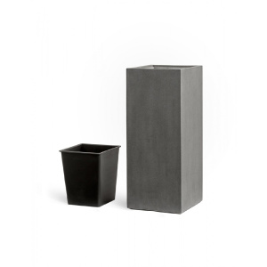 Кашпо TREEZ Effectory Beton высокий куб 310x310x600 мм тёмно-серый бетон 41.3317-02-010-GR-60 – купить в Москве