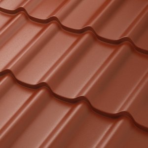 Модульная металлочерепица гонт Aquasystem Стокгольм RR 750 терракот  greencoat pural matt bt 1185х780 мм – купить в Москве