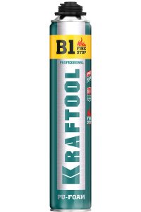 Пена KRAFTOOL KRAFTFLEX PROFI B1 профессиональная полиуретановая, для монтажного пистолета, всесезонная, SVS, 750 мл арт.41186_z01 – купить в Москве