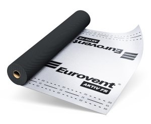 Пароизоляционная мембрана Eurovent Aktiv FR 150 г/м2 50х1,5 м алюминиевый/черный – купить в Москве