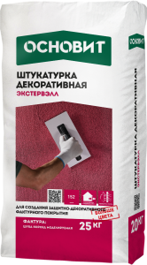 Штукатурка Основит "Короед" ЭКСТЕРВЭЛЛ OS-3.0 GK, (фракция - 3,0 мм), цвет: серый (мешок 25кг) – купить в Москве