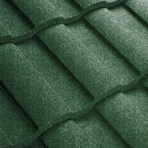 Композитная черепица гонт Metrotile MetroRoman зеленый с посыпкой 1280х410 мм – купить в Москве