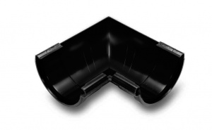 Водосточная система GALECO PVC 152/100(80)мм, внутренний угол желоба 90гр., полукруглый с усиленным уплотнит. элементом, ПВХ, цвет: черный – купить в Москве