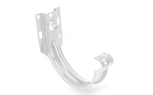 Водосточная система GALECO PVC 152/100(80)мм, металлический кронштейн короткий для желоба, 130мм, ПВХ цвет: белый – купить в Москве