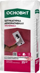 Штукатурка Основит "Короед" ЭКСТЕРВЭЛЛ OM-1.5 WK, (фракция - 1,5 мм), цвет: супер-белый (мешок 25кг) – купить в Москве