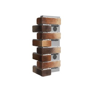 Фасадная термопанель угловая White Hills Сити Брик 230/350х645х72 мм Y378-45/60-1 коричневый – купить в Москве