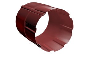 Водосточная система GRAND LINE 125/90мм, соединитель трубы, стальной, цвет: RR29-красный – купить в Москве