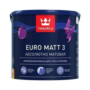 Краска Tikkurila Euro база 1 A (белая, светлые тона) 2,7л – купить в Москве