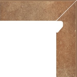 Клинкерная плитка Paradyz Scandiano цвет: Rosso, поверхность: Гладкая размер:  81х300х11мм цоколь правый – купить в Москве