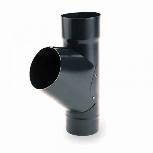 Водосточная система GALECO STAL124 тройник 60 гр. d90 мм, сталь, цвет: RAL7015-графит – купить в Москве