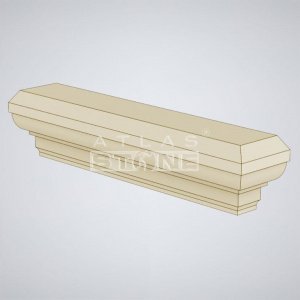 Декоративное изделие из бетона Atlas Stone (Атлас Стоун) цвет: 171, размер: 500х145х125мм, цокольный карниз правый К-1п (угловой) – купить в Москве