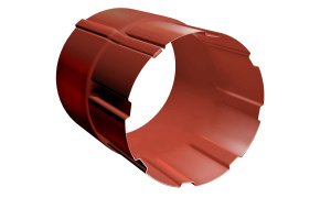 Водосточная система GRAND LINE 125/90мм, соединитель трубы, стальной, цвет: RAL8004-терракота – купить в Москве
